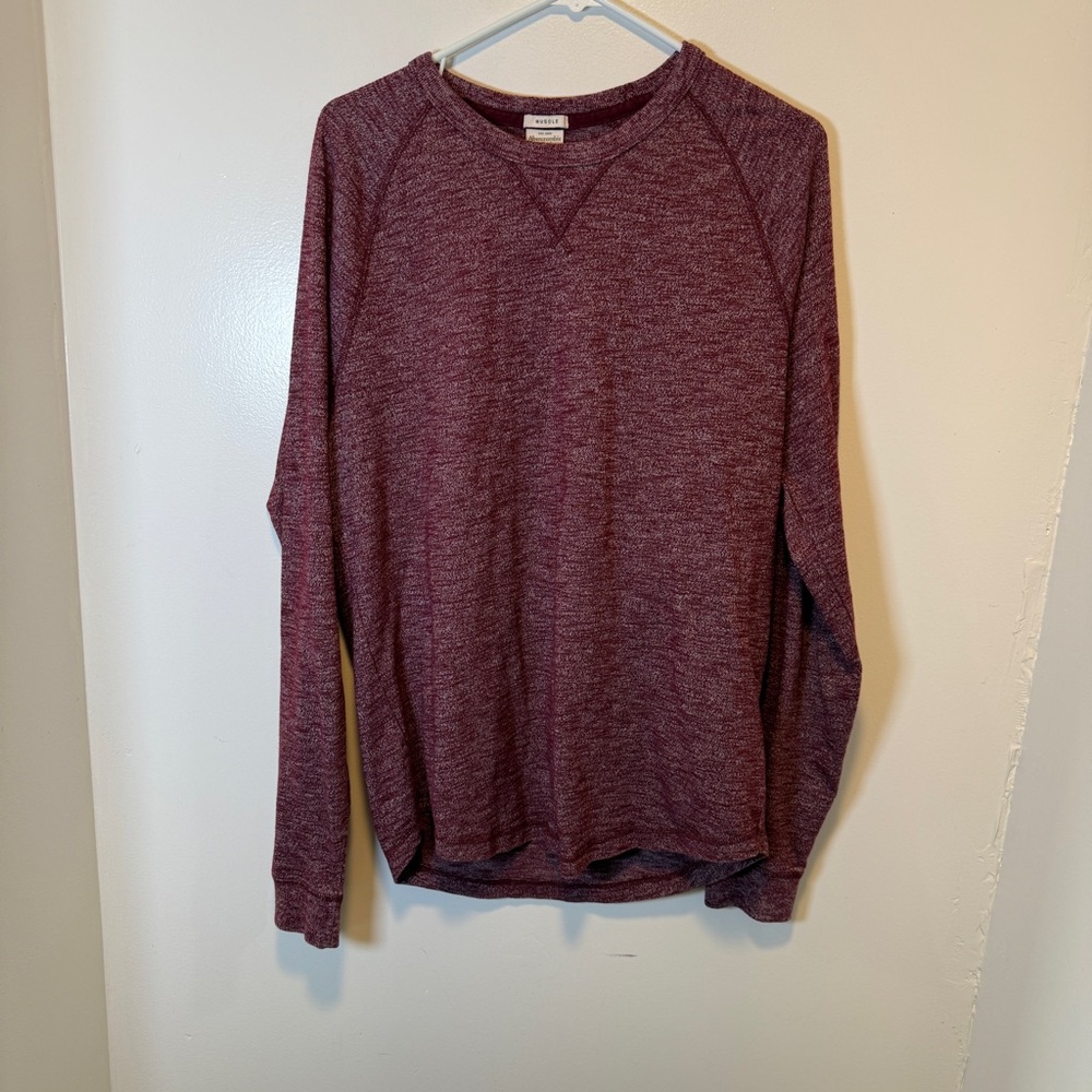 Abercrombie & Fitch long sleeveā "muscle" shirt maroon men's size large